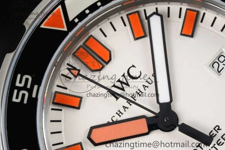 MIROTIME 0131 Aquatimer Automatic SS RSF 1:1 Best Edition White Orange Dial on Black Rubber Strap A Supportive 7069